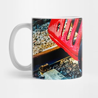 Vintage Steam Engine Locomotive Red Cowcatcher Mug